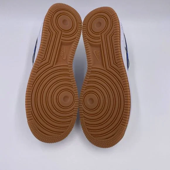 Nike Air Force 1 White / Royal Blue Womens Shoes - Picture 6 of 8